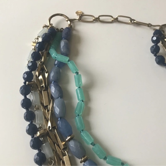 Stella & Dot Sutton Stone Necklace Blue Green And Gold - Picture 6 of 6